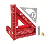 2 in 1 Combinazione in lega di alluminio per la lavorazione del legno Angoli Righello Set di strumenti di misurazione ad alta precisione per falegnameria progetto fai da te