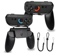 2-in-1 Controller Hand Grips Compatible with Switch 2 (2025), Wear-Resistant & Anti-Slip Ergonomic Controller Grips Holder, Comfort NS2 Grip Handles Holder Accessories, Black