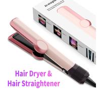 2 IN 1 Cura dei capelli Airstrait Piastra per capelli Asciugacapelli Ion negativo Styler per capelli Strumento per lo styling a lunga durata Asciugacapelli Macchina Gray Straightener