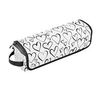 2 in 1, custodia da viaggio e tappetino resistente al calore, impermeabile, portatile, aperto, piatto, borsa da viaggio per utensili caldi, ferro arricciacapelli, Happy Valentine's Day, organizer per