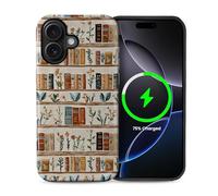 2 in 1 custodia estetica per iPhone 16 6.1 pollici,compatibile con MagSafen, custodia di protezione completa anti-magnetico e anti-shock - Libreria ricamata Patterns