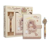 2 in 1 Cute Capybara Theme Stationery Gift Box Set Includes 1 Pcs A6 Cartoon Animal Capybara Notebook Journal Memo Pads Notepad Diary and Pen Gift for Birthday Christmas Kids Office School Supplies