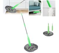 2 in 1 Dehydrated Mop, Self-Wringing Twist Mops for Floor Cleaning, 360 Degree Spin Round Wall Cleaning Mop, Microfiber Mop Wet and Dry, Detachable, Highly Absorbent Mop Head (Self-twisting mop set)