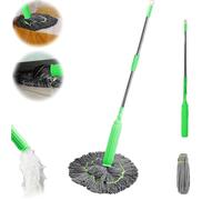 2 in 1 Dehydrated Mop,Self-Wringing Twist Mops for Floor Cleaning,360 Degree Spin Round Wall Cleaning Mop,Quick-Drying Microfiber Floor Mop,Easy Wring Mop for Wet and Dry,Detachable,for Home Kitchen