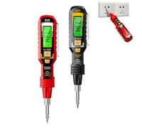 2 in 1 Digital Display Induction Test Pencil - Live/Null Wire Buzzer Alarm,Contact AC Voltage 11-450V/Non-Contact AC Voltage 30-1000V,Detector Pen for Electrical Outlets (Red+Black)
