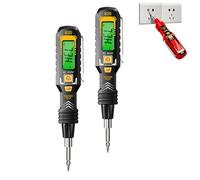 2 in 1 Digital Display Induction Test Pencil - Live/Null Wire Buzzer Alarm,Contact AC Voltage 11-450V/Non-Contact AC Voltage 30-1000V,Detector Pen for Electrical Outlets (Black*2pcs)