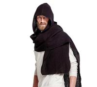 2 in 1 Donne Adolescenti Sciarpa con Cappuccio Set Inverno Cotone Pullover Cappello Autunno Caldo Adulto Sciarpa Cappello Caldo per Fidanzata, nero, Come descritta