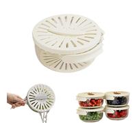 2-in-1 Draining and Preservation Basket, Multifunctional Fruit Washing Bowl with Strainer, Fruit Strainer Container with Lid for Kitchen (White,S)