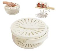 2-In-1 Draining And Preservation Basket: Simplify Washing & Storing, With Foldable Handle for Kitchen, Fridge, and Picnic Use (White)