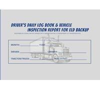 2-in-1 Driver Daily Log Book with Detailed Driver Vehicle Inspection Report & Simplified Recap - Book Format with 90 forms for 90 days, "8.5 x 6", Black and White.