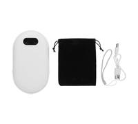 2 in 1 Electric Hand Warmer Power Bank USB Rechargeable Hand Heater Portable LCD Display Hand Warmer for Fishing Camping Hiking (White)