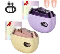 2 in 1 Electric Nail Clipper and Polisher, Automatic Nail Trimmer for Seniors for Thick Toenails, Anti-Pinch Safety & LED Light, 2 Speeds, Rechargeable Smart Electric Toenail Clipper (2*Mix)