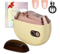 2 in 1 Electric Nail Clipper and Polisher, Automatic Nail Trimmer for Seniors for Thick Toenails, Anti-Pinch Safety & LED Light, 2 Speeds, Rechargeable Smart Electric Toenail Clipper (Beige)
