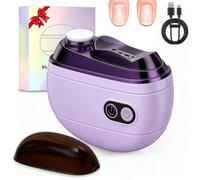 2 in 1 Electric Nail Clipper and Polisher, Automatic Nail Trimmer for Seniors for Thick Toenails, Anti-Pinch Safety & LED Light, 2 Speeds, Rechargeable Smart Electric Toenail Clipper (Purple)