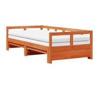 2 in 1 estraibile con rotelle legno pino Cera marrone 90x190cm