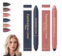 2 in 1 Eyeliner Eyeshadow, 2025 New Waterproof and Smudge-proof Eyeliner Eyeshadow Gel Pen, Highly Pigmented and Smooth, Lightweight and Portable Pocket Size (A)