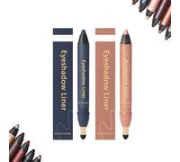 2-in-1 Eyeliner Eyeshadow, Eye Makeup Shadow Liner Smudge-Proof Waterproof, Long-Lasting Smooth Easy To Color Applicator Stick With Built-In Smudge Brush