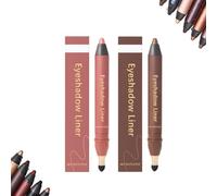 2-in-1 Eyeliner Eyeshadow, Eye Makeup Shadow Liner Smudge-Proof Waterproof, Long-Lasting Smooth Easy To Color Applicator Stick With Built-In Smudge Brush