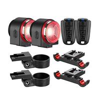 2 in 1 fanale posteriore for bicicletta allarme for bicicletta telecomando ricarica USB antifurto db IPX5 impermeabile rilevamento freno intelligente per Ville e Magazzini(D)