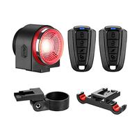2 in 1 fanale posteriore for bicicletta allarme for bicicletta telecomando ricarica USB antifurto db IPX5 impermeabile rilevamento freno intelligente,Espandibile(F)