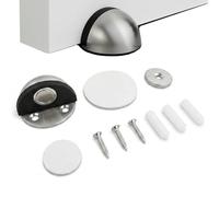 2 in 1 Fermaporta Magnetico da Pavimento, Fermaporta Blindata da Pavimento con Cuscinetti Autoadesivi o Viti, Anti-Sbattimento, Fermaporte in Acciaio in Gomma per Porte Interne, Casa, Bagno