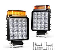 2-in-1 Flood Lampeggiante Fari da Lavoro LED 18W 9-36V IP68, 2 Pezzi