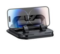 2-in-1 Foldable Phone Mount - Black ABS , Number Plate Style, Suction Cup Base, Car Cellphone Holder For Dashboard, Windshield Vehicle Mount | Commuting, Driving, Camping, Truck, Daily Travel