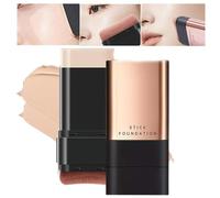 2 in 1 - Fondotinta antirughe di lusso, fondotinta stick a doppia estremità con pennello, fondotinta stick multiuso per il trucco con pennello, con pennello per fondotinta