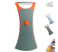 2 in 1 Fruit Peeler, 2024 New Multifunctional Peeler for Fruits & Vegetables, Multi Function Stainless Steel Vegetable Peeler with Straight And Serrated Blades(Orange)