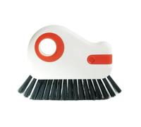 2 in 1 Groove Cleaning Brush, Window Track Cleaning Tools, Multifunction Window Track Cleaner with Hard Bristle and Hidden Scraper, Crevice Brush for Sliding Door Track, Window Seal, Sill (Gray)