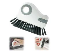 2 in 1 Groove Cleaning Brush Window Track Cleaning Tools, with Hidden Scraper, Shutter Door Window Track Kitchen Cleanings Brushes Kit (Gray)