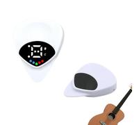 2 In 1 Guitar Tuner And Guitar Pick, Led Screen Display, 12 Equal Temperaments, 0.6mm Thickness, Efficient Tuning, Perfect Guitars Gifts (1PCS White)