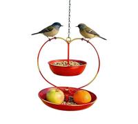 2 in 1 Hanging Bird Bath, Heavy-Duty Metal Cylinder, Weatherproof Design with Sturdy Holder, Wild Bird Feeder, Garden Patio Backyard Accessory, Parrots Pet Aviary Viewing Station for Outdoor Watching