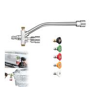 2-in-1 High-Pressure Car Washer Nozzle Accessories, Dual Connector Foam Cannon for Pressure Washer with 5 Sprayer Nozzles, Dual-Head with 1/4" Quick Connect Adjustable Foam Density (Style A)