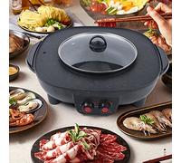 2 in 1 Hot Pot Cucina Multifunzione BBQ Elettrico Hotpot Forno Senza Fumo Grill Grill Elettrico