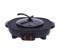 2 in 1 Hotpot e grill, pentola elettrica elettrica antiaderente, senza fumo, con piastra di cottura rimovibile, per interni coreani, barbecue, thai, barbecue, fonduta raclette per 5-6 persone