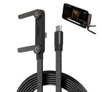 2-in-1 Invisible Holder Charger Cable - 240W Fast Charging Cord with Built-In Phone Stand, Type C and Folding Phone Holder 5ft for iPhone 15-17/Smartphones/Tablets (1Pcs)