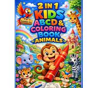 2 in 1 Kids ABCD & Coloring Book - Animals