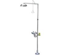 2 in 1 Lavaggio Oculare di Emergenza E Stazione Doccia, Doccia di Emergenza Combinata con Sistema di Lavaggio Oculare per Il Primo Soccorso, Segno di Lavaggio Oculare in Acciaio 304 St, Silver