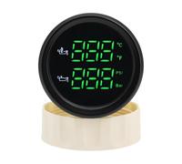 2 in 1 LED verde digitale indicatore temperatura olio pressione olio, 0~10 bar 2 "52 mm sensore termometro carburante 1/8 NPT for auto camion barca 12 V 24 V Lettura chiara