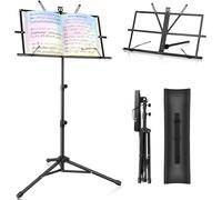 2 in 1 Leggio Musicale Pieghevole Altezza Regolabile Porta Spartiti Musicali Leg