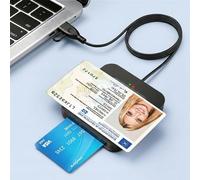 2 in 1 Lettore di Carte USB-A & USB-C con NFC-Lettore di Smart card/Lettore di Schede SIM-Compatibile con Windows 11, Linux, Android- Per Nuove Carte D'identità, Tessere Sanitarie, Carte Bancarie