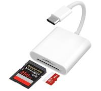 2 in 1 Lettore di Schede SD USB C per iPhone 17 16 15,iPad Pro/Mini/Air, MacBook Air/Pro, Samsung S25/S24, Xiaomi, Lettore Schede SD/Micro SD Slot USB C Adattatore per Schede di Memoria Fotografica