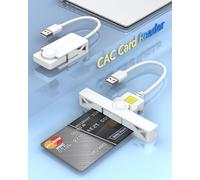 2 in 1 Lettore Smart Card USB-C & USB-A,lettore smart card firma digitale DOD militare USB mart Card e lettore di schede ID CAC Compatibile ISO 7816 Clase A,B,C per PC Windows Linux Mac OS Smartphone
