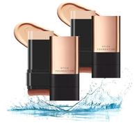 2 in 1- Luxury Anti-Wrinkle Foundation Stick, 2pcs Korea Flawless Eraser Foundation Stick, Double Head Foundation Make-Up Stick with Brush, Instant Concealing Foundation Stick Makeup (2pcs Natural)