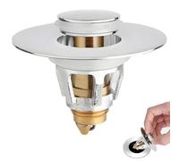 2 in 1 Magic Universal Sink, tappo per lavandino con setaccio, tappo di scarico per lavandino, tappo in acciaio inox per fori di scarico da 30 a 44 mm, anti-intasamento lavabo con filtro di scarico (1