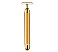 2-in-1 massaggiatore viso elettrico Beauty Bar, massaggiatore facciale dorato, strumento elettrico per massaggio facciale a forma di T