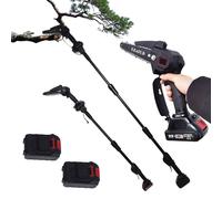 2 in 1 Motosega a Batteria, 21V 6 Pollici Motosega Telescopica Elettrica con 2 Batterie, 1.7m Potatore Telescopico a Batteria per Potatura Alberi Girdini Rami Vigneti Arbusti