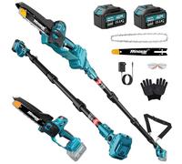 2-in-1 Motosega a Batteria da 8 Pollici con Asta, Motore Brushless