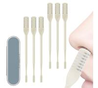 2 in 1 Nasal Hair Cutter, 2025 Upgraded Double Sided Nasal Hair Trimmer, 360° Rotating Portable Manual Nose Remover with Ear Digger, for Men and Women (Yellow,6PCS)